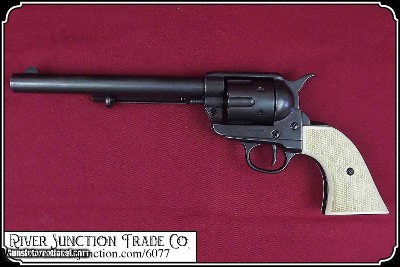 Old West M1873 Black Finish Cavalry Non-Firing Replica Revolver - Faux Ivory Grips - Image 5 of 8