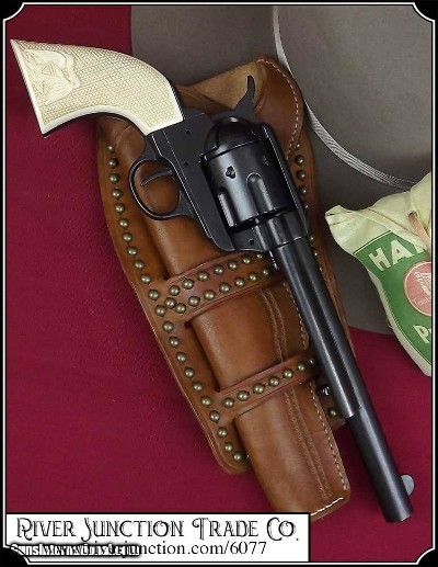 Old West M1873 Black Finish Cavalry Non-Firing Replica Revolver - Faux Ivory Grips