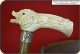 (Make Offer) 19th century ivory Wild Boar head Cane - 5 of 15