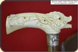 (Make Offer) 19th century ivory Wild Boar head Cane - 8 of 15