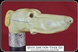 19th Century Ivory Pommel Cane Hound head - 6 of 9