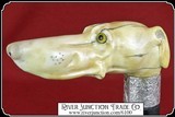 19th Century Ivory Pommel Cane Hound head - 5 of 9