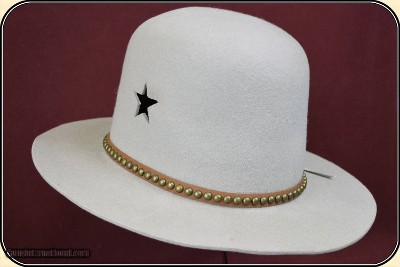 Old West Leather Hatband. Metal spots and buckle.