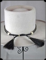 Horse Hair Hat Band Black and White - 4 of 8