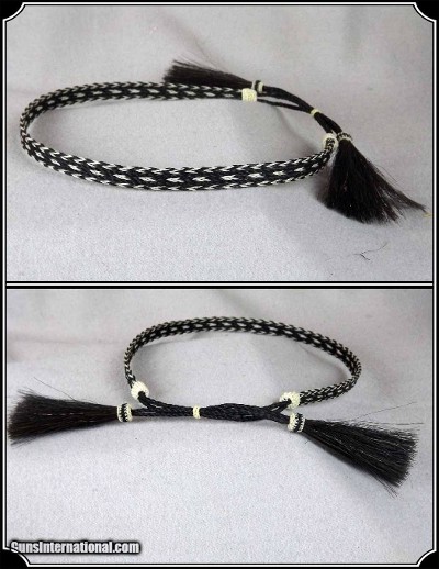 Horse Hair Hat Band Black and White - Image 5 of 8