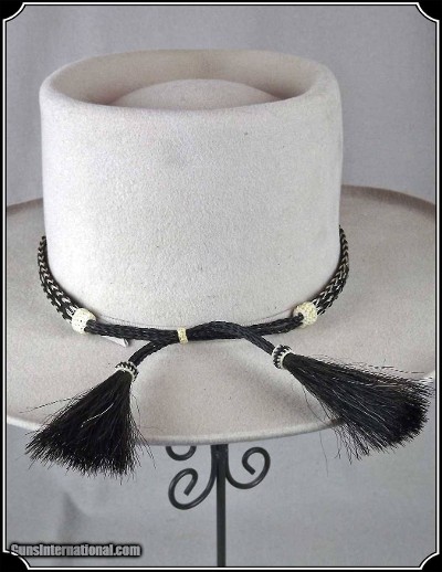 Horse Hair Hat Band Black and White - Image 4 of 8
