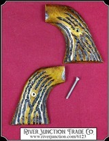 Old Vaquero and other Ruger Grips ~ Hand made Elk Horn two piece Grips Jigged and stained - 1 of 6
