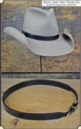 Leather Hat Band 3/4" Tapered with Buckle - Black - 1 of 5