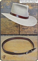 Leather Hat Band 3/4" Tapered with Buckle - Brown - 1 of 5