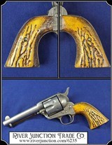 Colt SAA 1st Gen. ELK HORN "Jigged" grips - 1 of 7