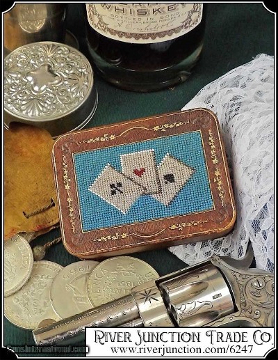 Playing Cards Beaded Itailian leather Case