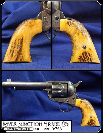 Elk Horn 1873 S.A. Grip w/bark & antique stain