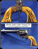 Colt SAA 1st Gen. ELK HORN "Jigged" grips - 1 of 8