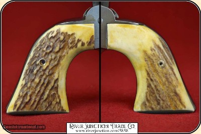 Old Vaquero and other Ruger Grips ~ Hand made Elk Horn two piece Grips w/ bark on RJT#5858 - Image 3 of 13