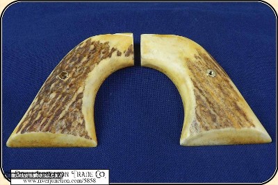 Old Vaquero and other Ruger Grips ~ Hand made Elk Horn two piece Grips w/ bark on RJT#5858 - Image 7 of 13