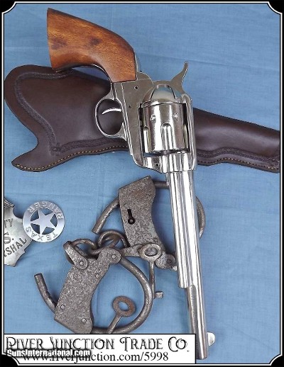 Non-firing Replica Pistol - 7 1/2 in. Nickel Finish SA