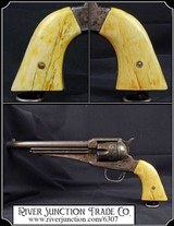 (One of a kind) Bone Hand Made Grips for the Uberti Remington 1875/90 - 1 of 8