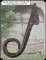 18th Century antique Hand Wrought Iron Key Gate / Door Rat Tail - 1 of 3