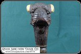 Antique folkart hand carved Bulldog head walking stick - 5 of 12
