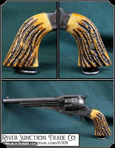 Elk Horn Stag Jigged Grips for the UBERTI 1875/90 Remington OR your ANTIQUE ORIGINAL 1875/90 Remington