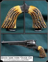 Elk Horn Stag Jigged Grips for the UBERTI 1875/90 Remington OR your ANTIQUE ORIGINAL 1875/90 Remington - 1 of 16