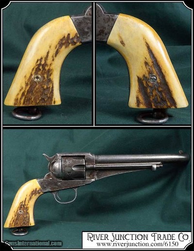 Hand made Elk Horn with Bark grips for the UBERTI 1875/90 Remington OR your ANTIQUE ORIGINAL 1875/90 Remington