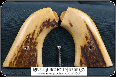 Hand made Elk Horn with Bark grips for the UBERTI 1875/90 Remington OR your ANTIQUE ORIGINAL 1875/90 Remington - Image 6 of 9