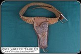 Antique brass spotted holster and belt for 4 3/4 inch barreled Colt SAA - 5 of 14