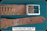 Antique brass spotted holster and belt for 4 3/4 inch barreled Colt SAA - 11 of 14