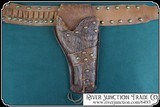 Antique brass spotted holster and belt for 4 3/4 inch barreled Colt SAA - 6 of 14