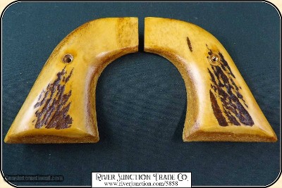 Old Vaquero and other Ruger Grips ~ Hand made Elk Horn two piece Grips w/ bark on RJT#5858 - Image 11 of 13