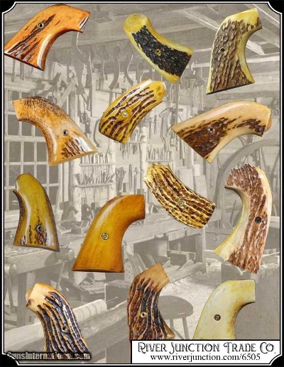 (Special Order) MAKE TO YOUR GUN Smooth Elk, Jigged Elk, and Stag Elk with Bark-Grips