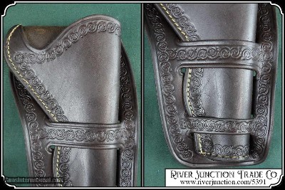 Cheyenne Holster with boarder stamping 4 3/4, 5-1/2 inch barrel. - Image 7 of 9
