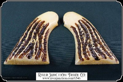 Jigged Elk Horn Grips for Uberti 1858 - Image 7 of 9