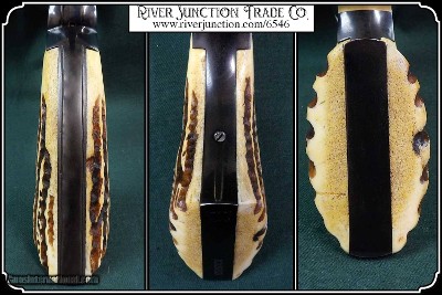 Jigged Elk Horn Grips for Uberti 1858 - Image 5 of 9