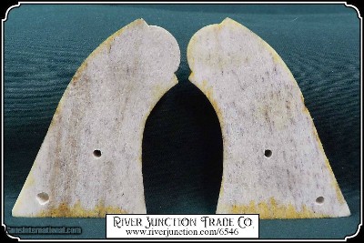 Jigged Elk Horn Grips for Uberti 1858 - Image 8 of 9