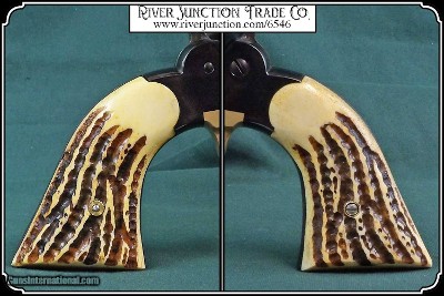 Jigged Elk Horn Grips for Uberti 1858 - Image 4 of 9
