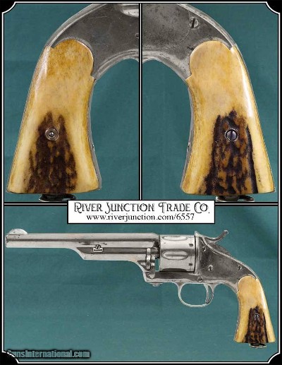 Grips for a Merwin Hulbert two piece ELK HORN WITH BARK