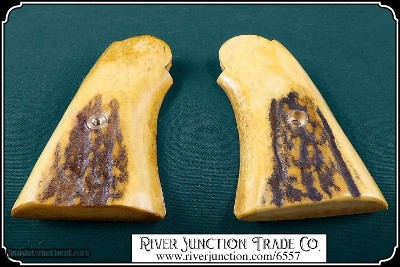 Grips for a Merwin Hulbert two piece ELK HORN WITH BARK - Image 6 of 8