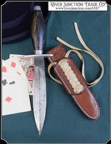 Hand made Gambler's Buffalo horn Handled knife with custom sheath - 1 of 11