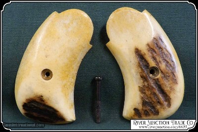 Grips for a Merwin Hulbert two piece ELK HORN WITH BARK - Image 6 of 9