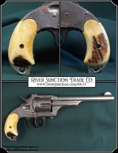 Grips for a Merwin Hulbert two piece ELK HORN WITH BARK