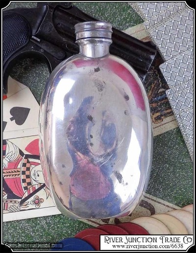 Flask, vintage pewter