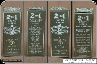 New old stock F.F. DALLEY COMPANY INC. 2 in 1 Brown Liquid Shoe Dressing - Image 3 of 5