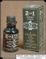 New old stock F.F. DALLEY COMPANY INC. 2 in 1 Brown Liquid Shoe Dressing