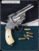 European Copy of a Smith & Wesson Double Action .44 Russian Engraved with bone grips - 1 of 18