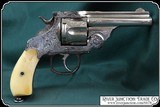 European Copy of a Smith & Wesson Double Action .44 Russian Engraved with bone grips - 3 of 18
