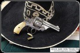 European Copy of a Smith & Wesson Double Action .44 Russian Engraved with bone grips - 2 of 18