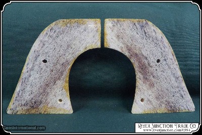 Ruger Wrangler, Old Vaquero and other Ruger Grips ~ Hand made Jigged Elk Horn Grips with Antique stained RJT#6594 - Image 7 of 13