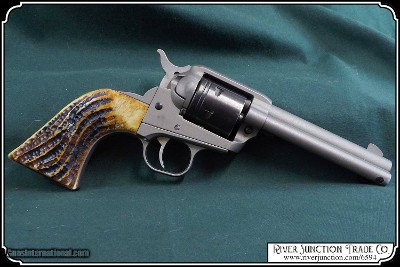 Ruger Wrangler, Old Vaquero and other Ruger Grips ~ Hand made Jigged Elk Horn Grips with Antique stained RJT#6594 - Image 8 of 13